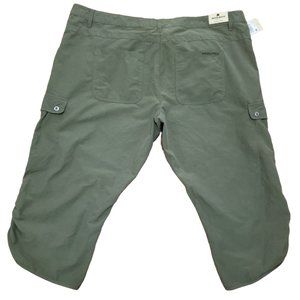 Woolrich Women's 14 Dk. Green Cargo Pocket Ruched Leg Hiking Capri Pants NWT